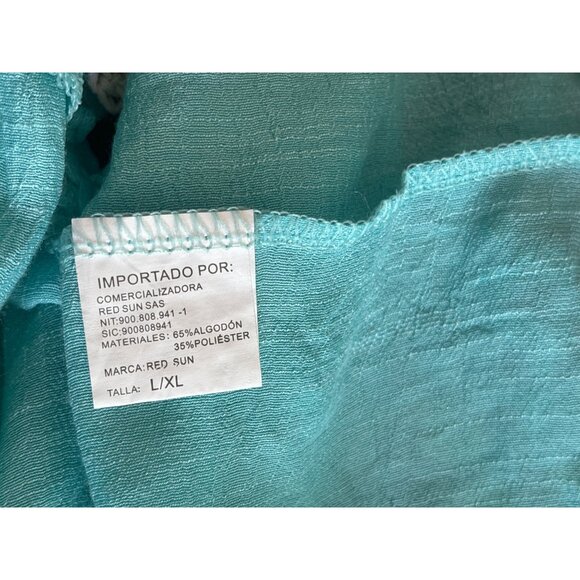 Women's Turquoise Blue Crochet Swim Tunic Cover Up Top L/Xl Boho Colorful Beach - Picture 5 of 6